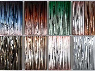 Colorful Abstract Textured Wall Art With Metallic Hues And Modern Panels 3d model