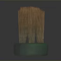 Close Up View Of Green Handle Toothbrush With Brown Bristles On Dark Background