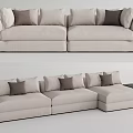 Modern Combination Sofa Double Sofa Multi-Person Sofa Three-Person Sofa 3d model