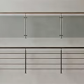 Modern Glass Railings With Metal Frames And Metal Railings With Horizontal Bars