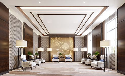 New Chinese Reception Room VIP Room 3d model