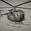 Gray Helicopter With Rotors Cockpit Seats And Landing Gear Design