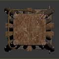 Traditional Handcrafted Wooden Rack With Vertical Slats Four Legged Base And Decorative Rope