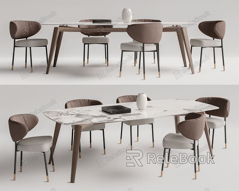 Modern Dining Table and Chair Combination model