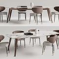 Modern Dining Table and Chair Combination 3d model