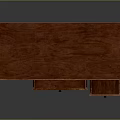 Wooden Desk Furniture With Open Drawers And Simple Spacious Tabletop Design