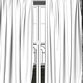 White Sheer Curtains for Double Doors with Balcony Arched Railings Design