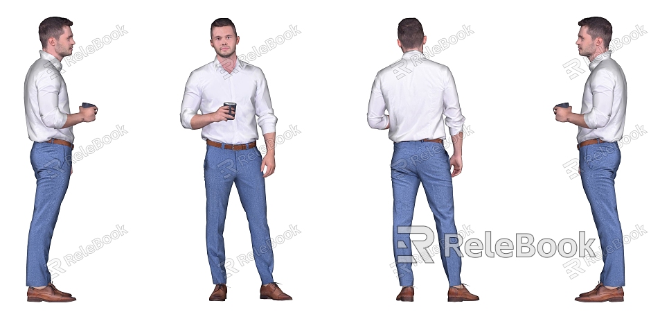 Business Male Office Figure Standing Men Suit Men model