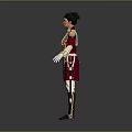 Military Uniform In Red White With Gold Accents Black Hat White Gloves And Boots