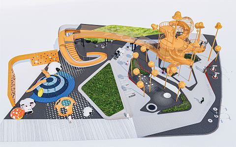 Modern children's play area children's play facilities amusement park children'slide theme park amusement equipment children's playground 3d model