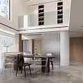 Modern Duplex Living Room Interior Design With Sofa Coffee Table Staircase And Bookshelf