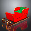 Elderly Man With Red Sleigh Featuring Green Cushion And Golden Spiral Decorations