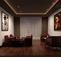 Modern Bar Interior With Wooden Floors Wine Racks And Hanging Lights