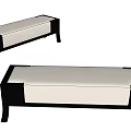 Stylish Modern Sofa Benches With Black Frame And White Cushion Design 3d model