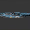 Blue Cosmic Spaceship With Circular Thrusters And 3D Design For Space Exploration