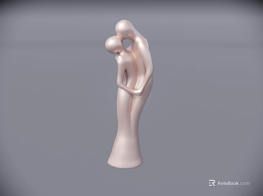 Abstract Sculpture of Embracing Couple Modern Decorative Art Piece for Home 3d model 