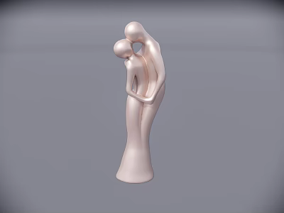 Abstract Sculpture of Embracing Couple Modern Decorative Art Piece for Home 3d model