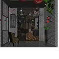 Stylish Beauty Hair Salon Interior With Green Walls Vintage Mirrors And Black Styling Chairs