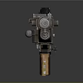 Tactical Machine Gun With Wooden Handle Metal Barrel And Ammunition