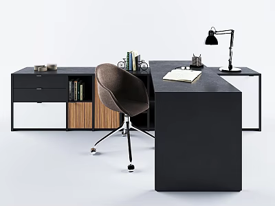 Office Desk and Chair Staff Office Desk and Chair Workstation Staff Position 3d model