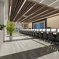 Command Hall of Modern Monitoring Room 3d model
