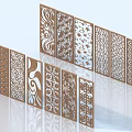 Decorative Wooden Room Dividers With Laser Cut Patterns And Multiple Designs 3d model