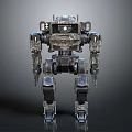 Military Camouflage Robot and Mechanical Creature with Bipedal Armor and Joints Structure