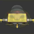 3D SpongeBob SquarePants Character With Yellow Body Big Eyes Transparent Helmet And Reflective Base
