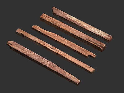 Wooden Fence Slats With Natural Texture For Outdoor Garden Decoration 3d model