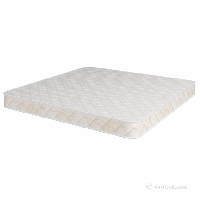 Double Sofa With White Diamond Pattern Mattress And Beige Edge Trim 3d model 