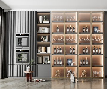 Modern Wine Cabinet 3d model