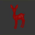Minimalist Ivory White Deer Figurine Decorative Sculpture With Dark Background Reflection