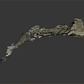 Natural Wooden Stone With Layered Texture And Rough Surface On Reflective Base
