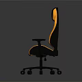 Ergonomic Black And Orange Gaming Chair With Diamond Stitch Pattern And Swivel Wheels