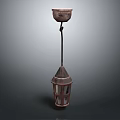 Vintage Industrial Pendant Light With Metal Structure And Glass Lampshade