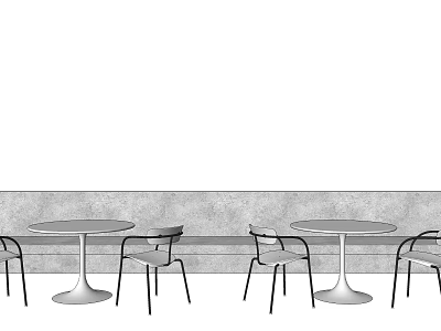 Modern Card Seat Fashion Card Seat Table and Chair Combination 3d model