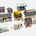 Miniature Shop Models With Multiple Styles Various Designs And Different Roof Types 3d model
