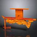 Children's Wooden Play Toy Featuring Orange Sliding Parts And Simple Design