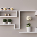 Nordic Partition Wall Hanging Bookshelf Cream Style Storage Bookshelf Wall Storage Rack Decorative Rack 3d model