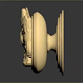 Golden Horse Head Design Round Metallic Chandelier With Shiny Surface And Dark Background