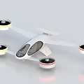 Intelligent Machine Drone With Four Propellers Transparent Cockpit And White Design
