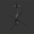 Shiny Silver Helicopter With Extended Main Rotors Tail Rotor And Cockpit Windows