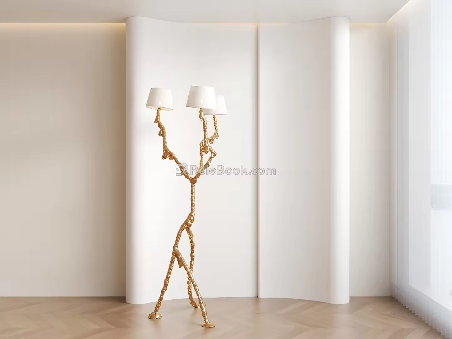 Balcony background wall floor lamp tree lamp special-shaped floor lamp floor lamp 3d model