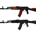 Two Different Colored Assault Rifles With Wooden And Black Stocks Design