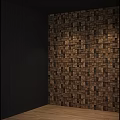 Natural Rustic Wooden Decorative Wall With Mixed Wood Blocks For Home Interior