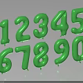 Stylish Green Inflatable Numbers 0 to 9 3D Decorative Display Items