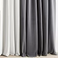 Gray And White Sheer Layered Curtains For Window In Home Interior Decor