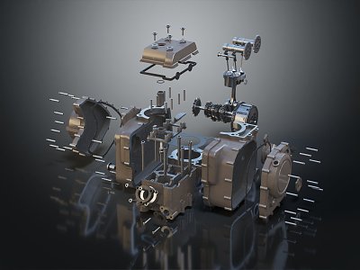 modern engine motorcycle engine parts 3d model