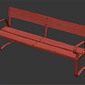 Sturdy Outdoor Wooden Bench With Metal Armrests And Reinforced Metal Frame Structure