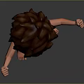 Cartoon Boy Raising Arms With Brown Hair Green Eyes Green Necklace And Yellow Patterned Shorts